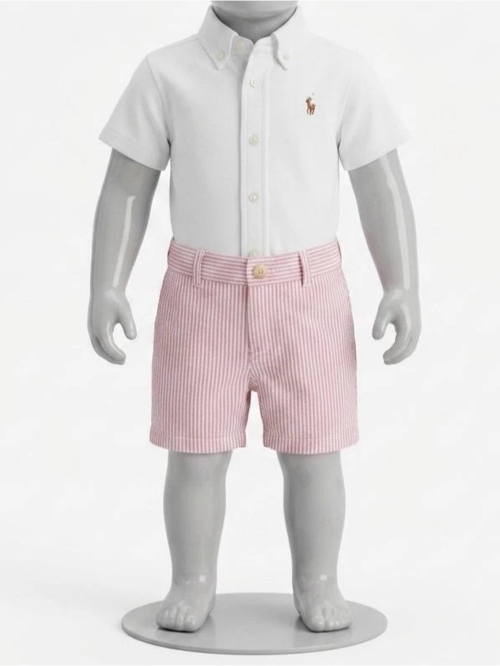 Ralph Lauren Pink Stripe Seersucker Kids Shorts